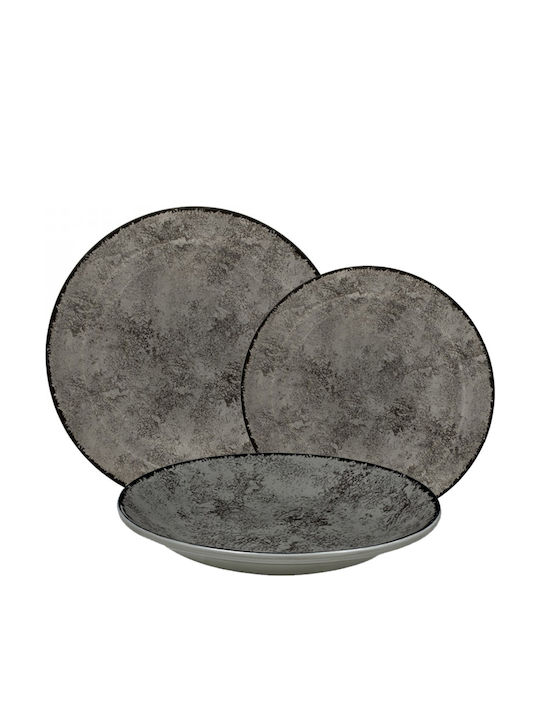 Oriana Ferelli Plate Desert made of Porcelain Grey with Diameter 20cm