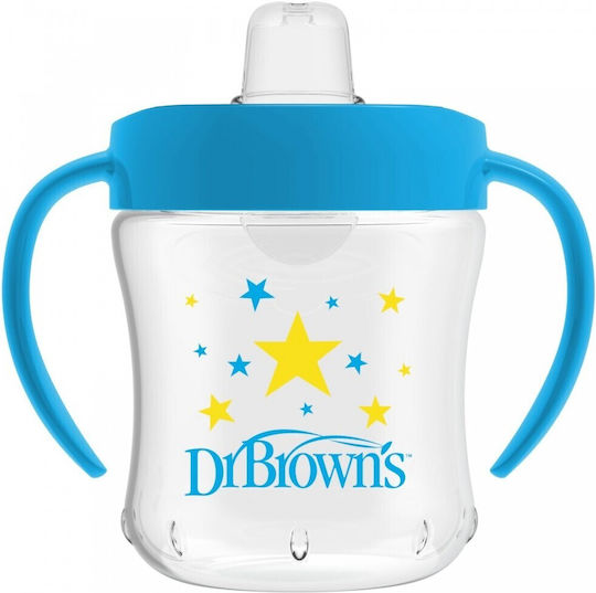 Dr. Brown's Educational Sippy Cup Plastic with Handles Blue Blue Stars for 6m+m+ 180ml