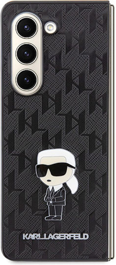 Karl Lagerfeld Saffiano Monogram Ikonik Pin Back Cover Πλαστικό Μαύρο (Galaxy Z Fold5)