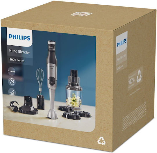 Philips 5000 Series Ραβδομπλέντερ με Ανοξείδωτη Ράβδο 1200W Μαύρο