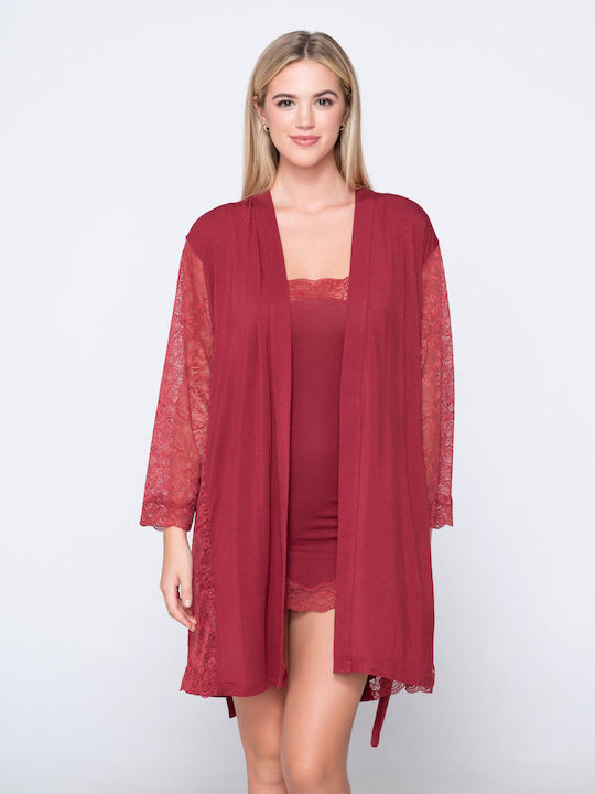 Luna Summer Women's Robe Red Micro Touch