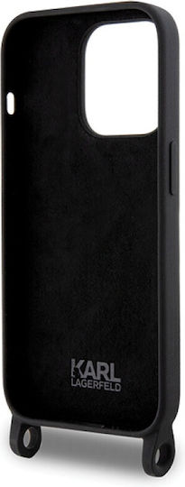 Karl Lagerfeld Choupette Back Cover Plastic with Strap Black (iPhone 15 Pro)