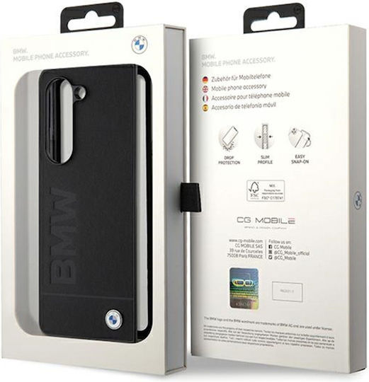 BMW Signature Logo Imprint Back Cover Plastic Negru (Galaxy Z Fold5)