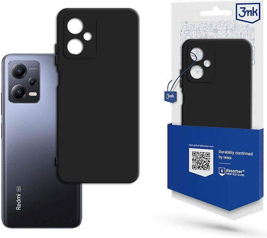3MK Matt Back Cover Σιλικόνης 1.2mm Μαύρο (Redmi Note 12 5G)