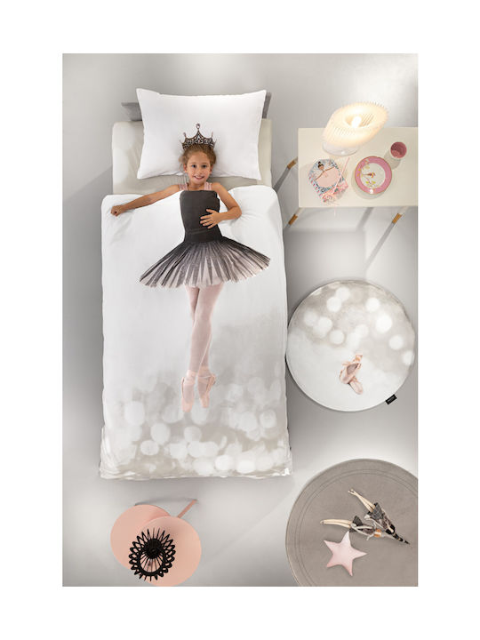 Saint Clair Suede Set Kids Duvet Cover Single with Pillowcase Ballet Suede 165x225cm