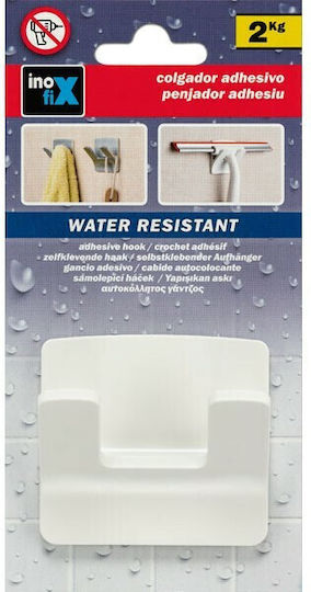 Inofix Plastic 2-Hook Kitchen Hanger with Sticker White S7905039