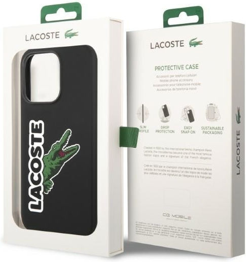 Lacoste Head Crocodile Задна корица Силикон Черен (iPhone 14 Pro Max)