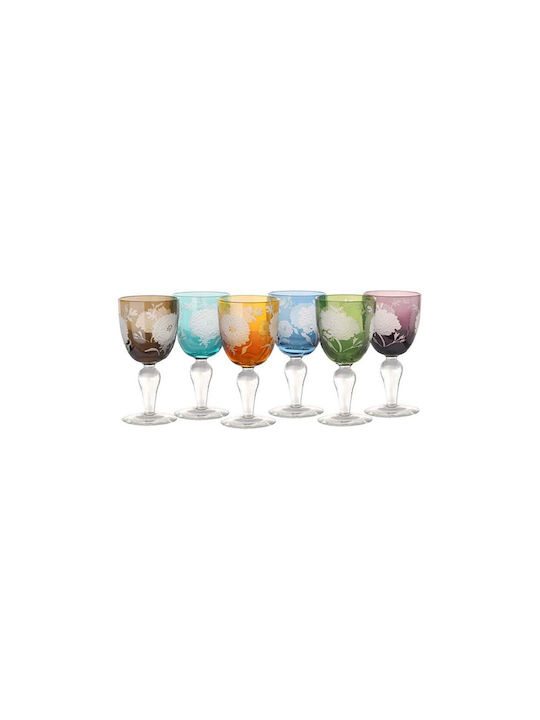 Pols Potten Peony Set de Pahare pentru Vin Alb din Sticlă Fără Colțuri 250ml 6buc