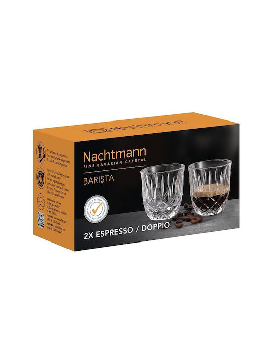 Nachtmann Noblesse Set of Glasses Coffee/Freddo made of Crystal in White Color 90ml 2pcs