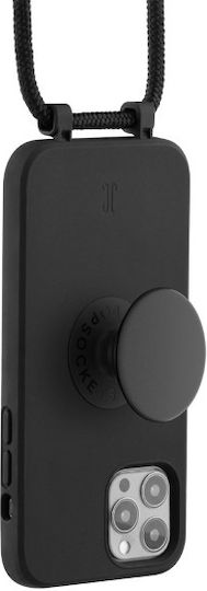 Just Elegance PopGrip Back Cover Silicone Black (iPhone 12 Pro Max)