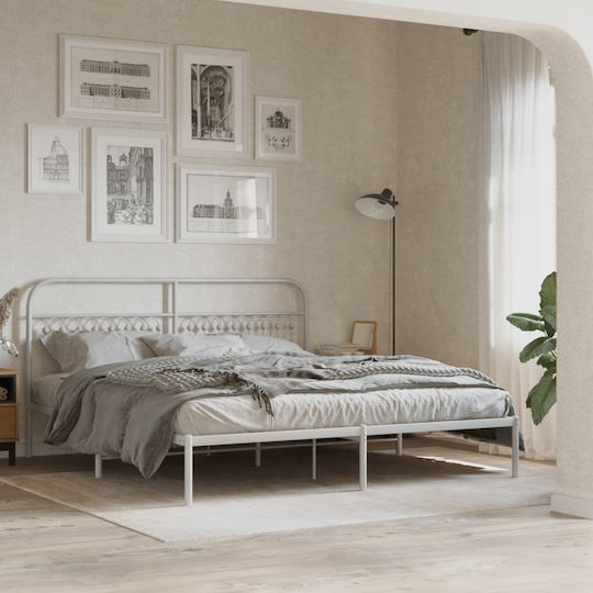vidaXL Metallic White Bed Headboard 180x100cm
