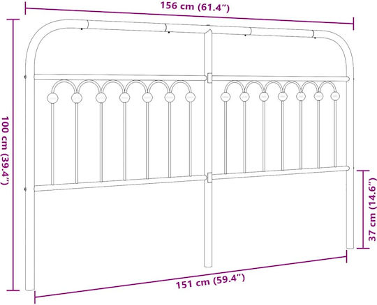 vidaXL Metallic White Bed Headboard 180x100cm
