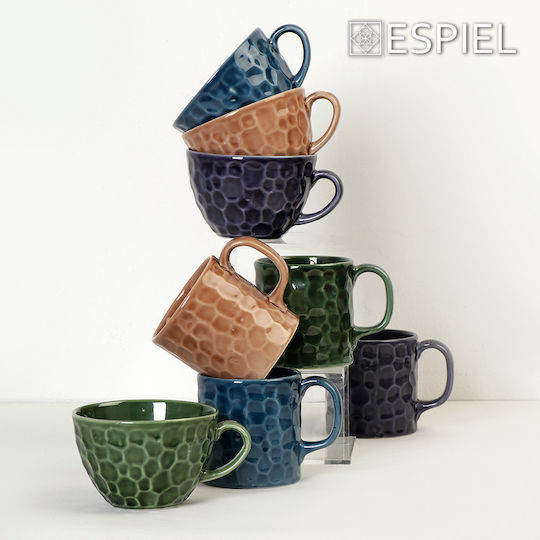 Espiel Porcelain Brown Mug 350ml 6 Pieces
