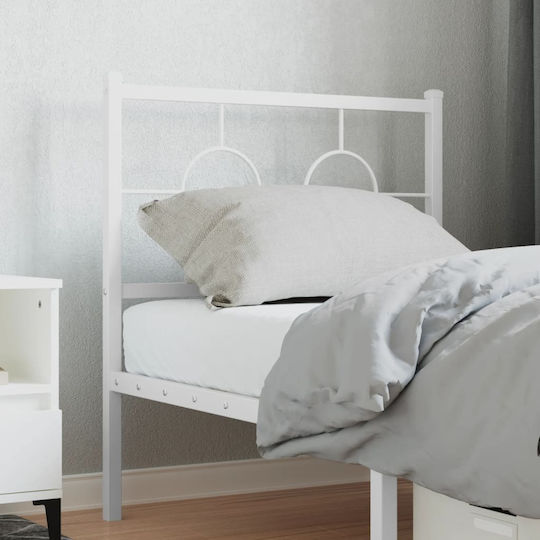 vidaXL Bed Headboard made of Metal in White Color