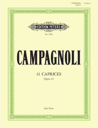 Edition Peters Campagnoli - 41 Caprices Op.22 Sheet Music for Viola