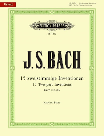 Edition Peters BACH J.S Δίφωνες Παραλλαγές Εκδόσεις Peters URTEXT Sheet Music for Piano