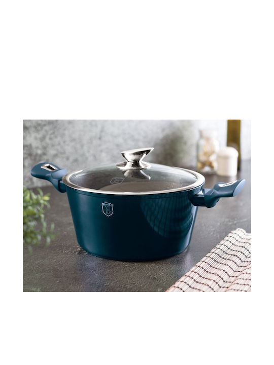 Berlinger Haus Metallic Line Cookware Set of Aluminum with Stone Coating Aquamarine Collection 17pcs