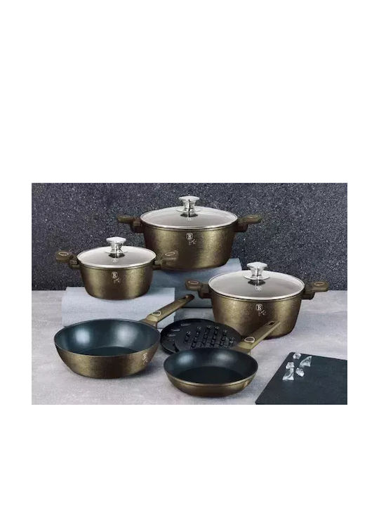 Berlinger Haus Berlinger Haus Kochgeschirr-Set aus Aluminiumguss Crystal Collection mit Innenbeschichtung aus Stein 5-teilig