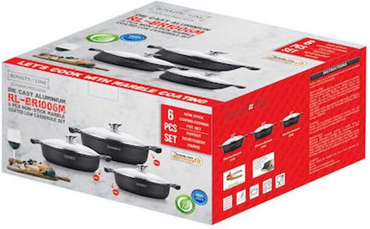 Royalty Line Royalty Line Topf- und Pfannen Set aus Aluminium Schwarz mit Antihaftbeschichtung 3-teilig