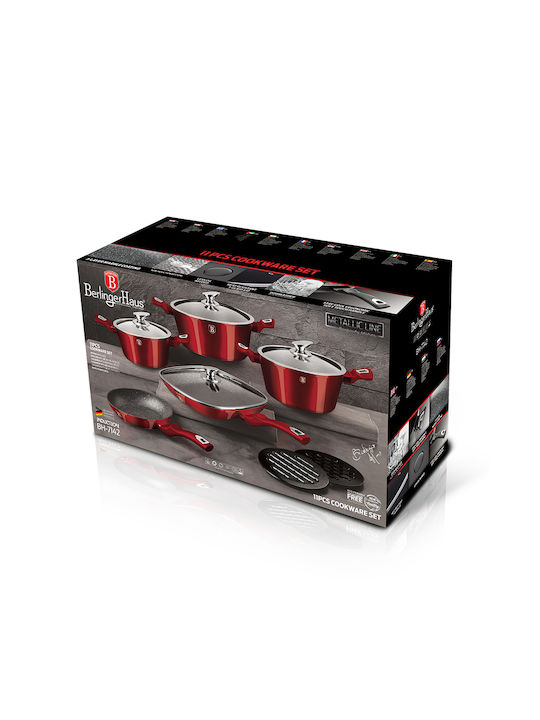 Berlinger Haus Berlinger Haus Kochgeschirr-Set aus Aluminiumguss Burgundy Collection mit Innenbeschichtung aus Stein 5-teilig
