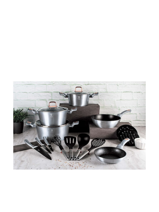Berlinger Haus Moonlight Collection Kochgeschirr-Set aus Aluminiumguss mit Innenbeschichtung aus Stein 5tlg