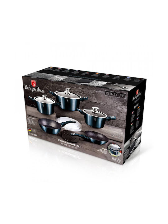 Berlinger Haus Berlinger Haus Kochgeschirr-Set aus Aluminiumguss Aquamarin Edition mit Innenbeschichtung aus Stein 5 Töpfe & Pfannen Sets