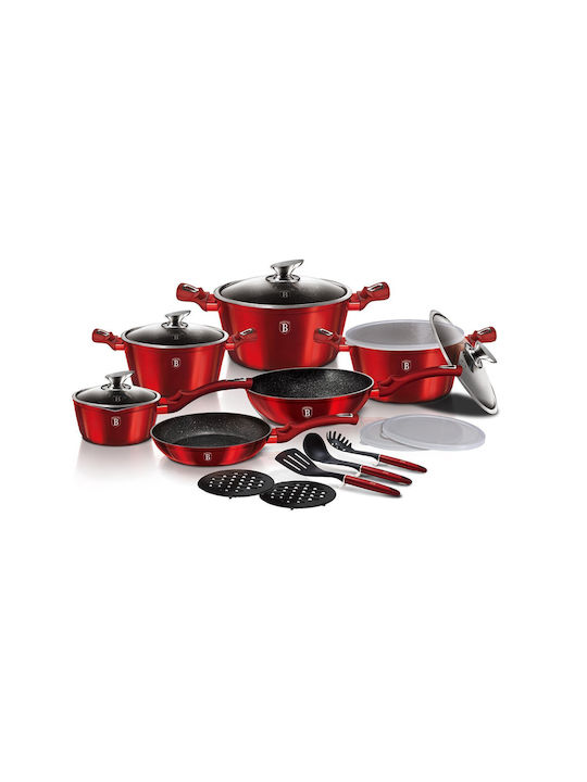 Berlinger Haus Cookware Set of Cast Aluminum with Stone Coating 18pcs