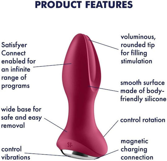 Satisfyer Rotator Plug 2 Analspielzeug mit kabelloser Funktion und Vibration Lila 5,7cm