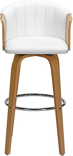 Hocker Bar Gepolstert mit Kunstleder Enzo White 49x49x76cm