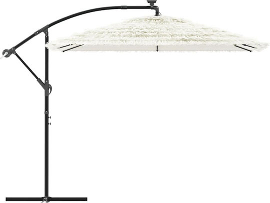 Umbrelă Suspendată Pătrată Metalică Albă 2.35x2.35xÎnălțime 2.35m