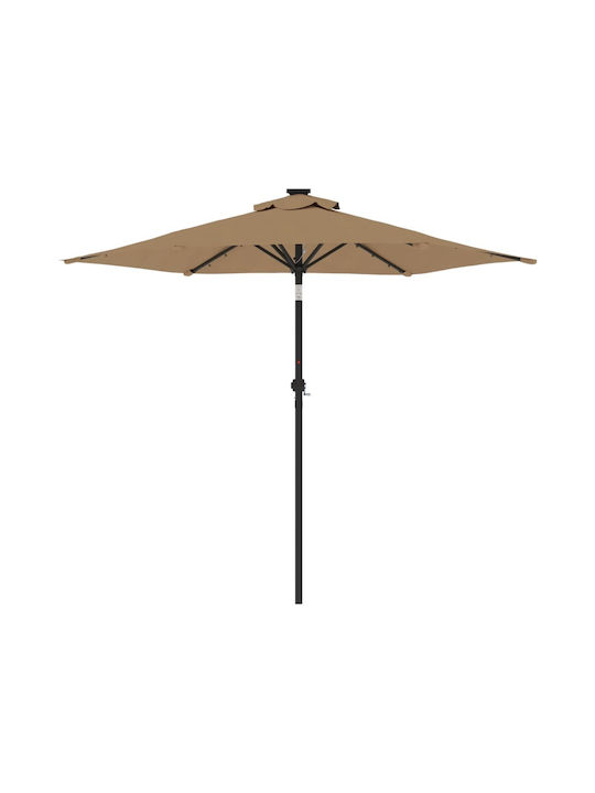 Runder Metall-Garten- und Terrassen-Sonnenschirm Braune F2.12xY2.12m