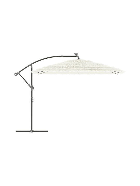 Umbrelă Rotundă Metalică Albă Φ2.38xÎ2.38m