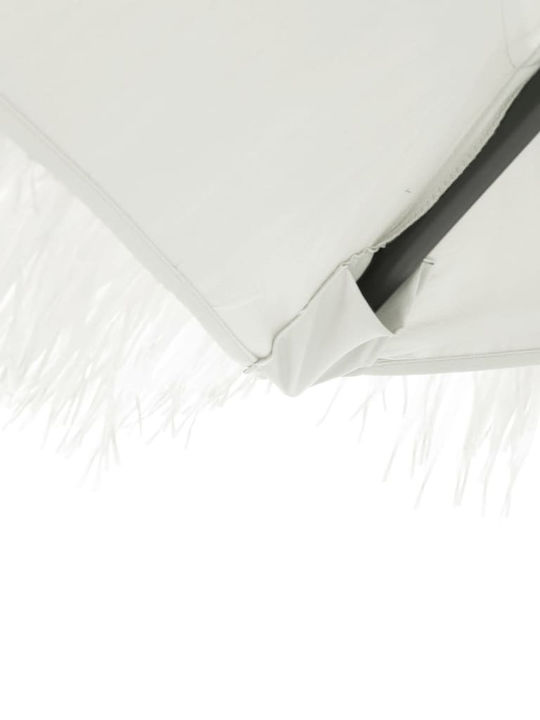 Round Metal Garden Parasol White F2.5xH2.5m