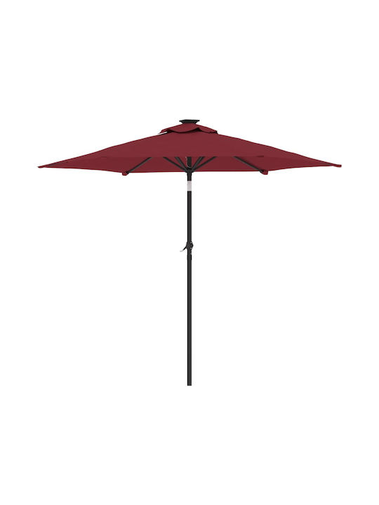 Round Garden Parasol Metal Burgundy 2.12x2.12m