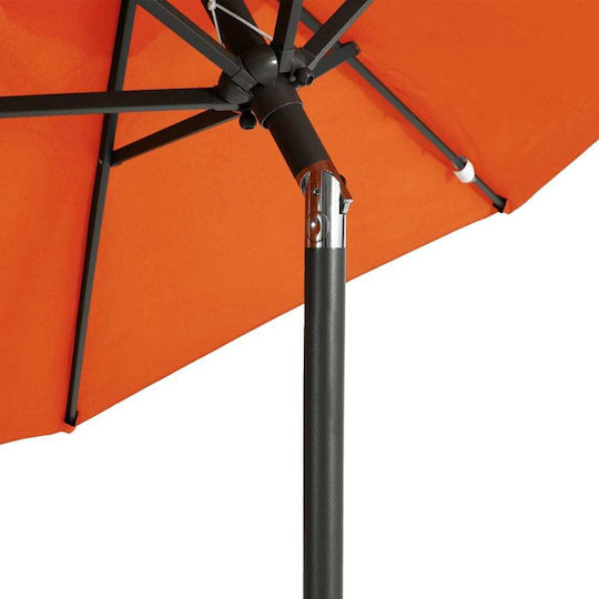 Round Metal Parasol Orange F2.12xH2.12m