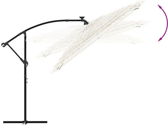 Umbrelă Suspendată Pătrată Metalică Albă 2.35x2.35xÎnălțime 2.35m