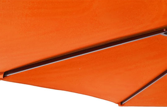 Round Metal Parasol Orange F2.12xH2.12m