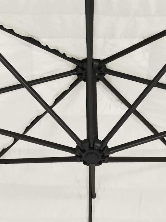 Umbrelă Rotundă Metalică Albă Φ2.38xÎ2.38m