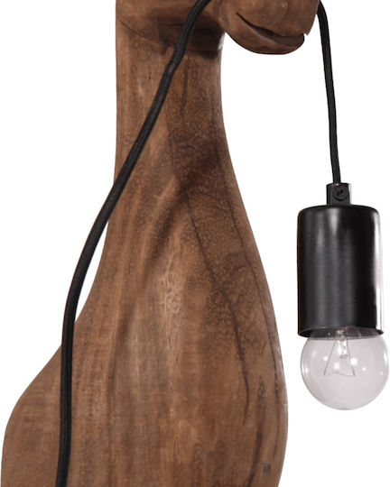 vidaXL Lamp Wall with Socket E27 Brown 12x12x42cm