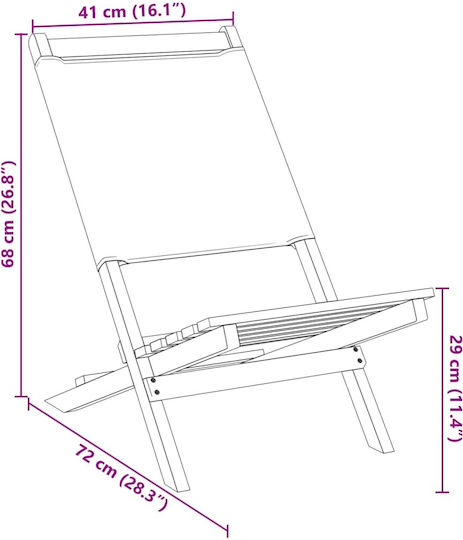 Outdoor Chair Wooden Masif Akakiaia 2pcs 41x72x68cm