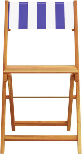 Outdoor-Stuhl Hölzernes Blue 2Stück 38x32.5x86εκ.