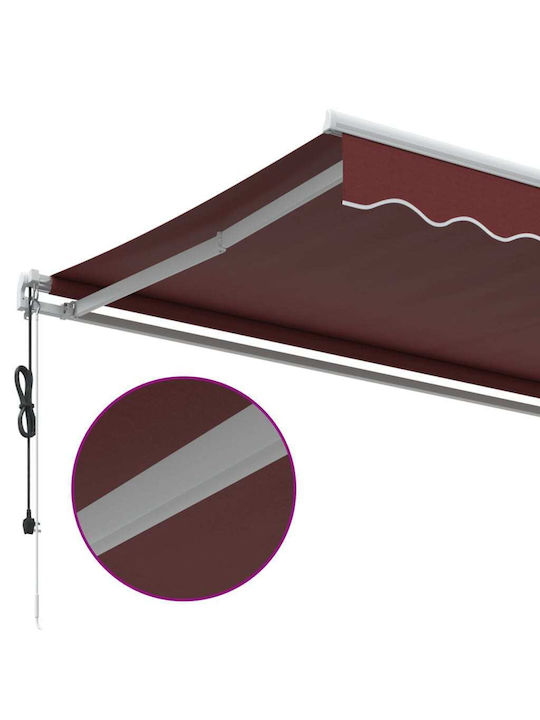 vidaXL Zelt Terrasse mit LEDs Burgundisch 3x2.5m
