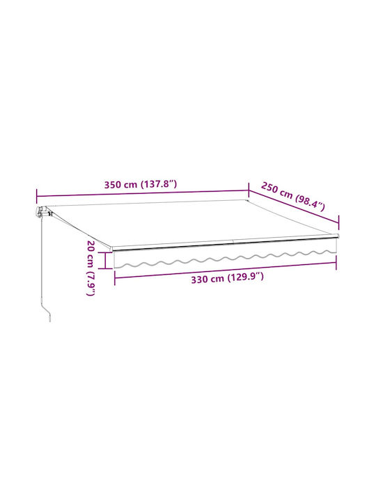 vidaXL Terrace Tent with LEDs Burgundy 3.5x2.5m
