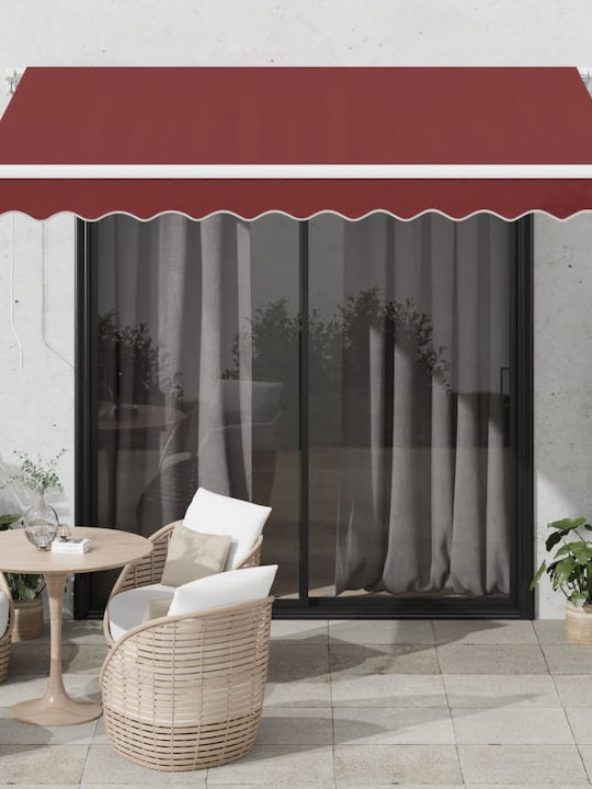 vidaXL Τέντα Βεράντας με Led Μπορντό 3x2.5m