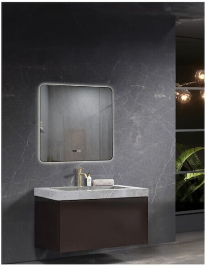 Sparke SR-09.25.270.08.54 Τετράγωνος Led Αφής από Μέταλλο 90x90cm Μαύρος