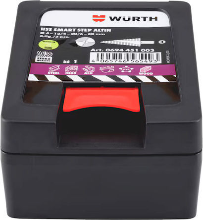 Wurth Zebra Комплект 3 Конусни Свредла HSS за Метал