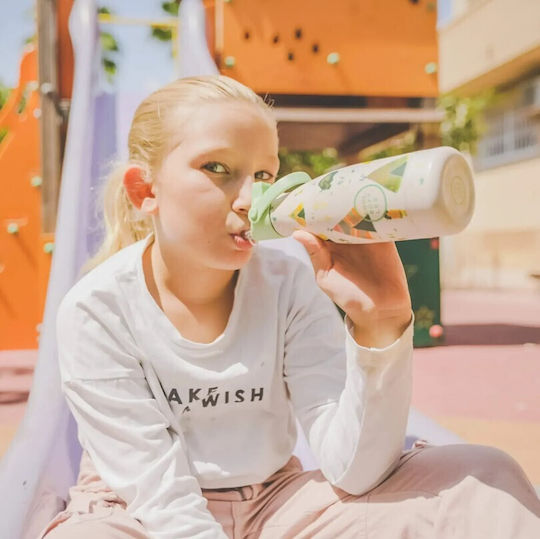 Cool Bottles Kids Water Bottle Thermos Silicone with Straw 260ml
