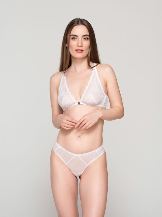 Luna Triangle Triangle Bra without Padding White