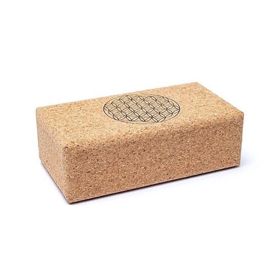 Цветен йога блок от корк 23x12x7.5см