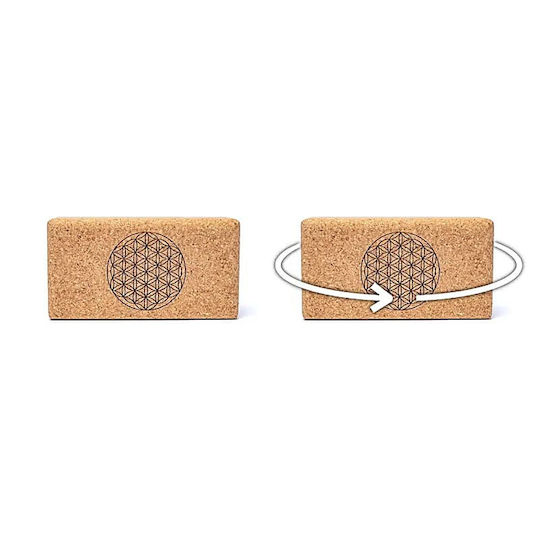 Цветен йога блок от корк 23x12x7.5см